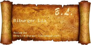 Biburger Lia névjegykártya